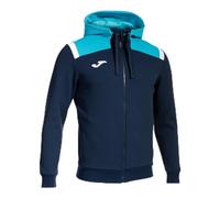 Joma Men's Toledo Hooded Sweatshirt, Navy Blue/Neon Turquoise, XX-Small