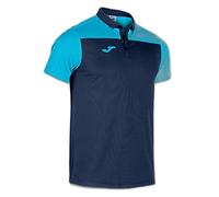 Joma Polo Brand Model Polo Short Sleeve Hobby II Navy Turquoise Fluorescent