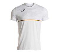 Joma Men's Short Sleeve Running T-Shirt, XS - 3XL, Breathable Performance Top with Micro-Mesh Technology, Athletic Fit - Record III White