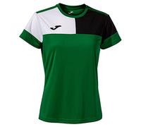 Joma Short Sleeve Crew V T-Shirt Green Black White