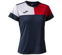 Joma Women's Crew V T-Shirt, Navy Blue, Red, White, S