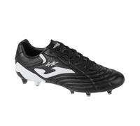 Joma Soccer Boots Firm Ground, 6.5-11 - Professional Cleats - Microfiber Upper, Chrome Sole, Heel Reinforcement, and Sock-Like Fit - Aguila Cup FG, Black White, 7 UK