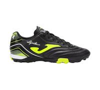 Joma Soccer Boots Turf, 6.5-11 US - Professional Cleats - Microfiber Upper, Chrome Sole, Heel Reinforcement - Aguila, Black Yellow, 9.5