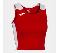 Joma Women's Running Top, XS - XL, Lightweight and Breathable Sports Bra - Record II RED White