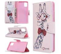 JOMAE-Shop Samsung Galaxy A51 Case Shockproof Slim PU Leather Flip Pouch Wallet Phone Silicone Cover with Magnetic Stand Card Holder Slot Protective Smartphone Cases for Samsung Galaxy A51(Giraffe)