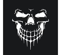 JOMAE-Shop Skull Car Stickers Large,23.23" x 20.87" Skull Head Car Stickers and Decals Reflective Vinyl Car Styling Auto Engine Hood Door Window Car(White)