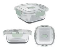 Jomafe 520ml Airtight Glass Food Storage Square Containers Clip Lock Lid 100% BPA Free