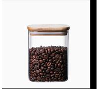 Jomafe Glass Storage Jar with Bamboo Lid - Airtight Transparent Food Container for Coffee, Tea, Sugar, Spices, Multi-Grain, Pasta, Snacks, Nuts, Flour, Rice & Dry Goods (800ml)