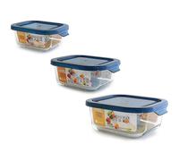 Jomafe Square Glass Food Container Set 320ml, 520ml, 800ml
