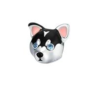 JOME Husky Dog Charm in 925 Sterling Silver - European Bracelet Compatible - Hand-Enameled with Cubic Zirconia - Pet Lover Jewellery - Thoughtful Animal-Inspired Gift