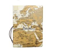 Jomeis Luxury Passport Holder Cover | RFID Blocking Vegan Leather or Durable PVC Sleeve Travel Wallet | Slim Passport Protector for Men & Women, Travel Essentials & Gifts (Multiple Designs) (Travel)
