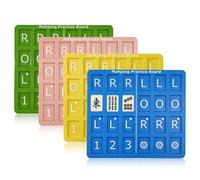 jometo ame 4 Pcs Mahjong Solo Practice Board, 3D Printed Solo Mahjong Charleston Board with RLO Charleston Guide & 24 Slots, American Mahjong Strategy Aid for Home Learning Beginners