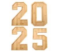 Jomewory 2025 Number Food Tray, Parties Favors Candy Cake Box, Wooden Treats Tray Display For Food, Sweets, Potato Chips Fries - 30x20cm