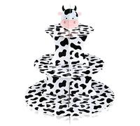 Jomewory Cardboard Cupcake Stand, 3 Tiered, Cow Print Cardboard Cupcake Tower, Cake Stand Dessert Cupcake Stand Holder, Cake Tower For Supplies