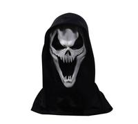 Jomewory Halloween Scream Face Cover, Men Costume Face Shield Ghost Cover, Breathable Scary Halloween Face Cover, Scream Merch for Mischief, Pranks, Men, Women - 22x45cm