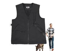 Jomewory Training Dog Vest, Waterproof Handler/Trainer Jacket for Men/Women, Black, Large Breeds