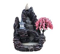 Jomewory Waterfall Incense Holder, Handmade Resin Back Flowing Incense Burner, Incense Cone Holder Fountain for Home Decor, Eliminate Odors and Purify Air