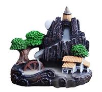 Jomewory Waterfall Incense Holder, Handmade Resin Back Flowing Incense Burner, Incense Cone Holder Fountain for Home Decor, Eliminate Odors and Purify Air