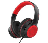 JOMILIN A8 Wired Over-Ear Headphones with Microphone, Lightweight Folding Portable Headset with 1.5M No-Tangle Cord, 3.5mm Plug in Headphones for Smartphone Tablet Computer MP3 / 4 (Black)