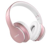 JOMILIN B9 Bluetooth Headphones Over-Ear, 3 EQ Music Modes and 50H Playtime Wireless Headphones with Mic, Hi-fi Stereo Lightweight Folding Headset, Volume Control for Travel Tablet PC (Rose Gold)