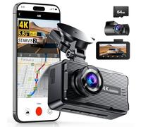 JOMISE Dash Cam Front and Rear, 4k FHD Dual Car Camera, 3" IPS dash Camera for Cars with 64GB Card Included, Built-in 5G Wi-Fi GPS, Night Vision, WDR, 24H Parking Mode with Loop Recording& G-sensor
