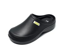 JOMIX Mens Clogs with Removable Insole Classic Sanitary Clogs Breathable Slippers for Hospital Garden Beach, SU9242, Black, 10 UK