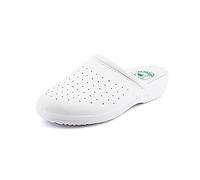 JOMIX Women's Sanitary Clogs Men's Breathable Medical Shoes Classic Wedge Slippers for Hospital Garden Beach, ITD1752, A-White, 3.5 UK