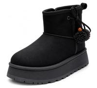 JOMIX Women's Winter Boots Lined Thick Sole Non-Slip Warm Inner Lining Lightweight Warm Winter Boots Women with Bobble Durable for Everyday Use and Snow in Cold Weather