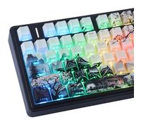 JOMKIZ YUNSHAN Moonlit Night Keycaps Set - 130 Key Ink Art PBT Keycaps, Cherry Profile, Side-Legend Shine-Through, Dye-Sublimation for 60%, 65%, 75%, 100% Cherry MX Mechanical Keyboard