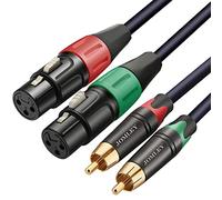 JOMLEY 2 XLR to 2 RCA Cable, Heavy Duty Dual XLR Female to Dual RCA Male Patch Cord HiFi Stereo Audio Connection Interconnect Lead - 10ft