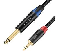 JOMLEY 3.5mm to 6.35mm Stereo Cable [6.6ft], 6.35mm TS Mono to 3.5mm TRS Mini Jack Stereo Interconnect Cable for CD Player, Speaker, Amplifier