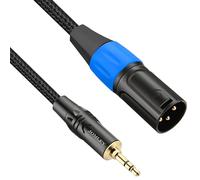 JOMLEY 3.5mm to XLR Cable, 1/8 inch 3.5mm Mini Jack Stereo to XLR Male Unbalanced Aux Microphone Cable for Cell Phone, Laptop, Speaker, Mixer - 2m