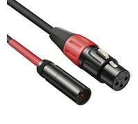 JOMLEY Mini XLR Male to XLR Female Microphone Audio Cable for Blackmagic Pocket 4K Camera Video Assist 4K - 1 ft