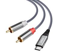 JOMLEY USB C to RCA Audio Cable, USB Type-C to Dual RCA Jack Y-Splitter Stereo Cable for Laptop, Smartphone, DVD Player, Amplifier, Speaker - 3.3ft
