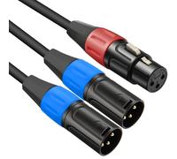 JOMLEY XLR Splitter Cable, 1 XLR Female to 2 Male Y Splitter Balanced Microphone Cord Audio Cable Adapter - 0.5 metre