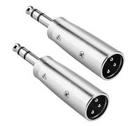 JOMLEY XLR to 1/4 Adapter, XLR Male to 1/4" (6.35mm) TRS Stereo Jack Balanced Cable Adapter - 2 Pack