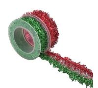 Jomnvo 2 Rolls Metallic Tinsel Twist Garland - Red & Green Christmas Tree Decorations