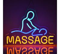 JOMOBUTY Massage Neon Sign for Wall Decor LED Light up Sign Massage Room Business Signage Spa Salon Wellness Center 16.1" x 11.8" Led Art Hanging Decorative Gifts
