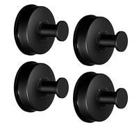 JOMOLA 4PCS Stainless Steel Bathroom Towel Hook Suction Cup Holder Utility Shower Hooks Hanger for Towel Storage Kitchen Utensil Vacuum Suction Cup Hooks, Matte Black