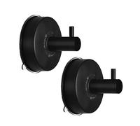JOMOLA Black Suction Hooks for Bathroom Shower Suction Hooks Stainless Steel Black Towel Hook Suction Cup Tea Towel Holders for Kitchen Removable Bathroom Sucker Hook for Shower Glass Hook Hanger 2PCS