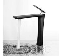 JOMOLA Matte Black Tall Bathroom Vessel Sink Tap for Bowl Single Handle Lavatory Vanity Sink Tap One Hole Deck Mount Basin Mixer Tap Brass