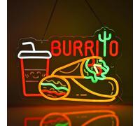 JOMOSPO - Burrito Neon Sign, Neon Lights Wall Hanging Neon Sign Decor for Mexican Restaurant Dining Home Kitchen Shop/Truck Bar Pub USB Powered Ultra Bright