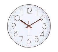 jomparis 12 Inch Battery Operated Silent Non-ticking Wall Clock, Quality Quartz Sweep Rose Gold Wall Clock for Home Bedroom School