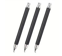 JOMPENS 3 Pack 5.6mm Metal Automatic Pencils - Ideal for Engineers & Artists - Multiple Colors Available (Black/Blue/Green or Assorted) - Perfect for Engineering Drawing & Sketching (Black)