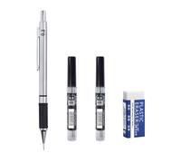 JOMPENS 4pcs/set Metal Mechanical Pencil Set, 0.3/0.5/0.7/0.9/2.0mm Anti Slip Soft Set Grip Handle Activity Pencil Drawing Sketching Writing Office Stationery Supplies (0.3mm)
