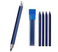 JOMPENS 5.6mm Metal Mechanical Pencil Set with Clip, 4pcs Lead for Construction, Draft Drawing, Crafting, Art Sketching (Blue)