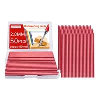 JOMPENS 50PCS 2.8 mm Pencil Refills,Carpenter Mark Lead Refill,High-Capacity 50-Pack for Long Nosed Deep Hole Mechanical Pencil - 50 Counts (red)
