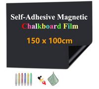 JOMUSAGA Magnetic Chalkboard Film, 150 x 100 cm, Self-Adhesive Blackboard Sheets, Blackboard Paper for Wall, Includes Dry Wipe Pens, Eraser & Magnets - Ideal for School, Home & Office