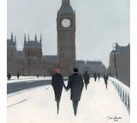 Jon Barker "Big Ben, Red Beret and Snow" Canvas Print, Cotton, Multi-Colour, 3.20 x 40.00 x 40.00 cm
