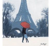 Jon Barker "Snow Time For A Kiss Canvas Print, Multi-Colour, 40 x 40 cm